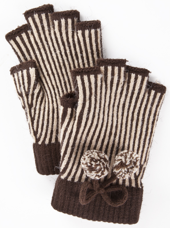 Mademoiselle striped fingerless gloves, $24 at Mary Mojo
