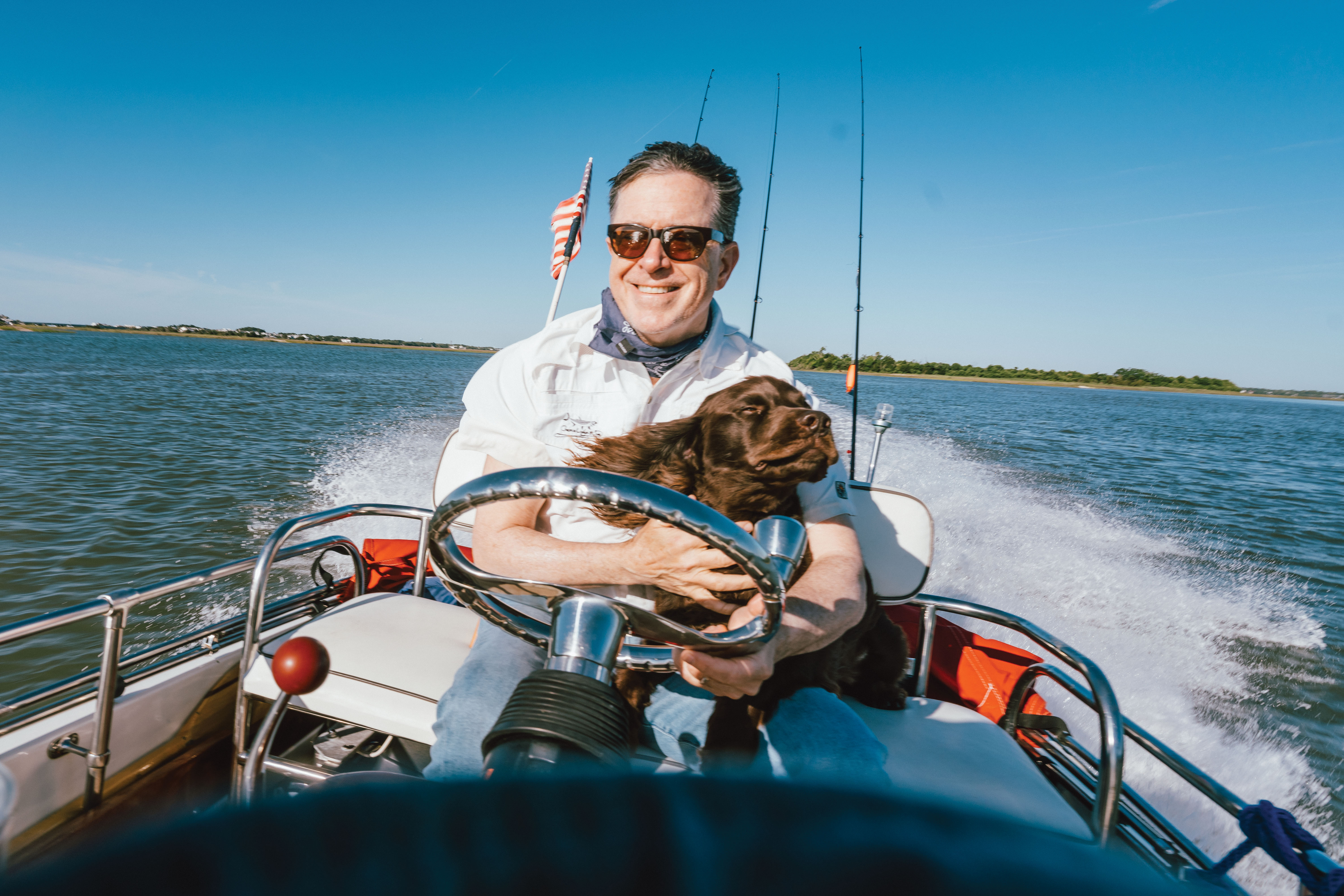 Stephen and Benny on an Intracoastal fishing adventure.