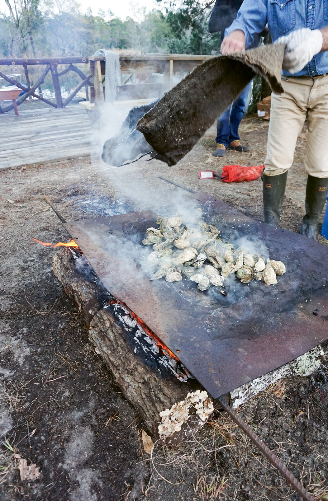 Bull Point Plantation oyster roast in Seabrook, South Carolina. 