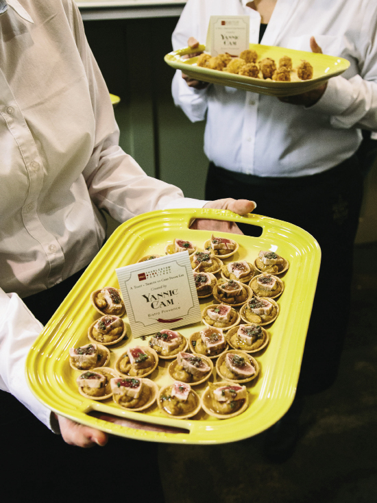 Yannick Cam, for whom Lee worked at Le Pavillon in D.C., was in attendance and even prepared appetizers, including these tuna tartelettes.