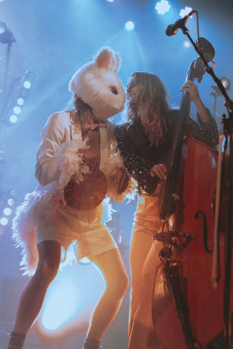 Joel onstage with Shelby during Molly Tuttle &amp; Golden Highway’s “Down the Rabbit Hole” tour in Wyoming last summer.