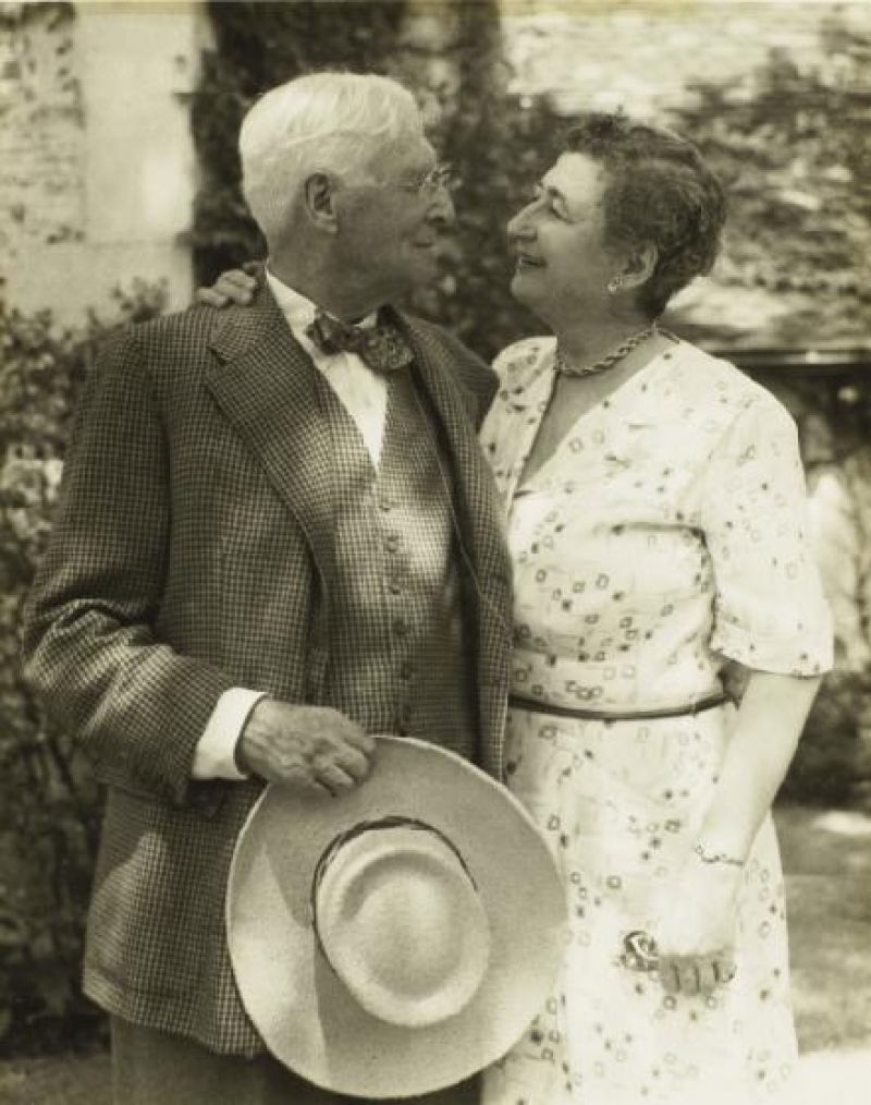 With her father in 1957