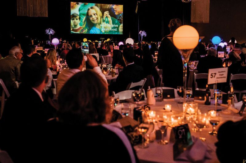 Guests watched a brief video about the Lowcountry Food Bank before the auction began.