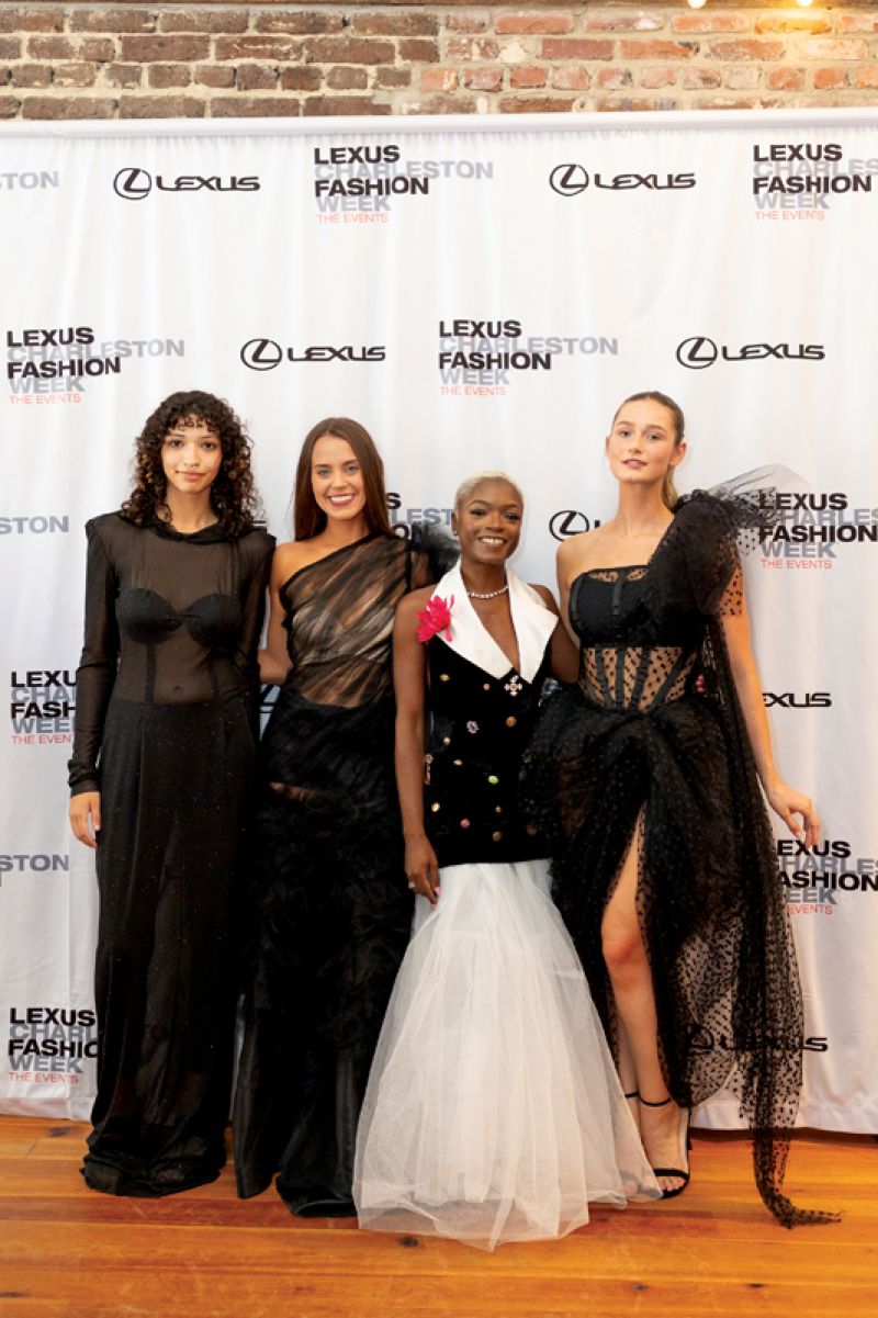 Charlotte-based designer Menia Page (second from right) with models dressed in her creations.