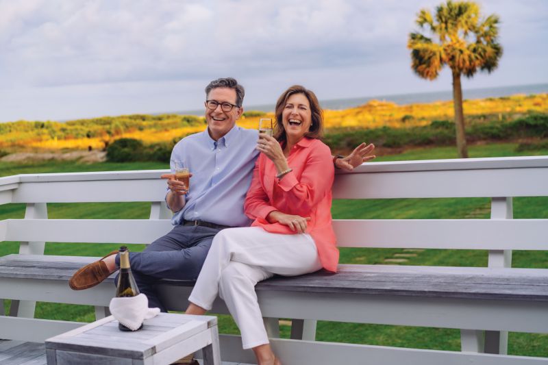 Stephen and Evie at their home on Sullivan’s Island.