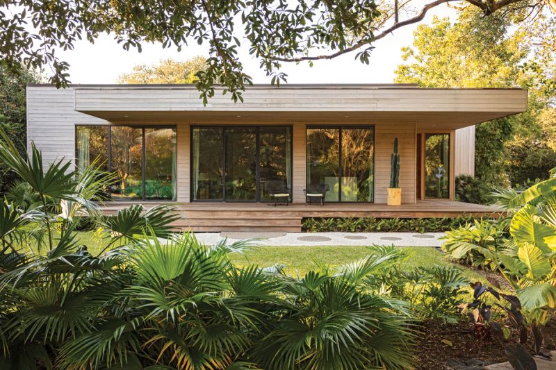 midcentury vibes: Working with friend and architect Johnny Tucker, Angie Hranowsky built a modern home in West Ashley’s Old Windermere neighborhood that Architectural Digest described as “a boxy, low-slung house with a bit of Frank Lloyd Wright in its DNA.” They cloaked it in cypress siding, a wood native to the South, and surrounded it with a lush tropical garden designed by landscape architect Katie Duncan.