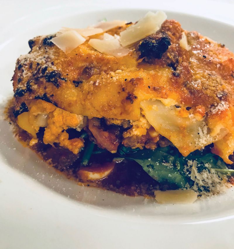 Fall Comfort Food: “A vegetable lasagna with butternut squash, eggplant, mushrooms, and kale; the best part, my kid will actually eat it. I sneak vegetables in wherever I can.”