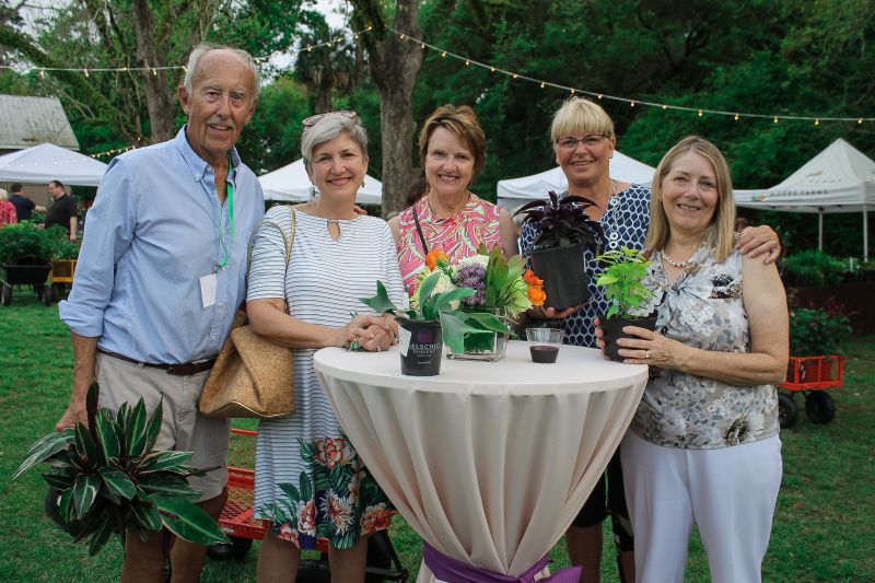 Rolf Kolconay with Garden Club of St. James members Gwen Best, Barbra White, Nancy Wanczowski, and Rebecca Privott