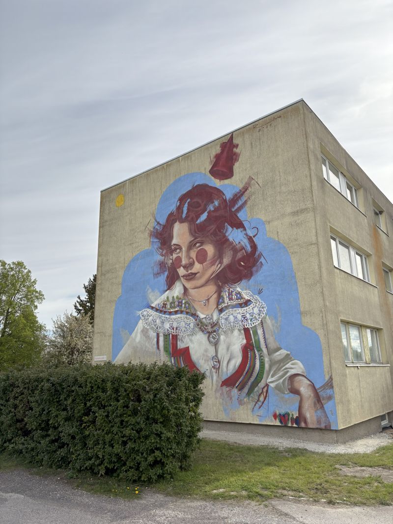 This summer, painter Riivo Kruuk completed and Orissaare for Estonia’s Rua Street Art Festival