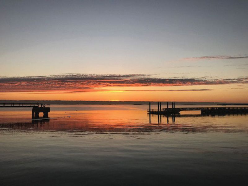 “At Fleet Landing, cocktail hour into dinner is so wonderful with the light going from afternoon to dusk.”