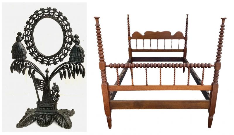 All manner of housewares were created, from glass bottles and cast-iron vanity mirrors to the then-popular spool-style beds, which are still referred to as “Jenny Lind beds.