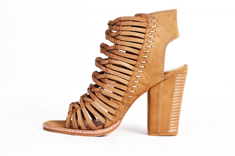 Dolce Vita “Amina” nubuck peep-toe bootie in &quot;saddle,&quot; $190 at Belk