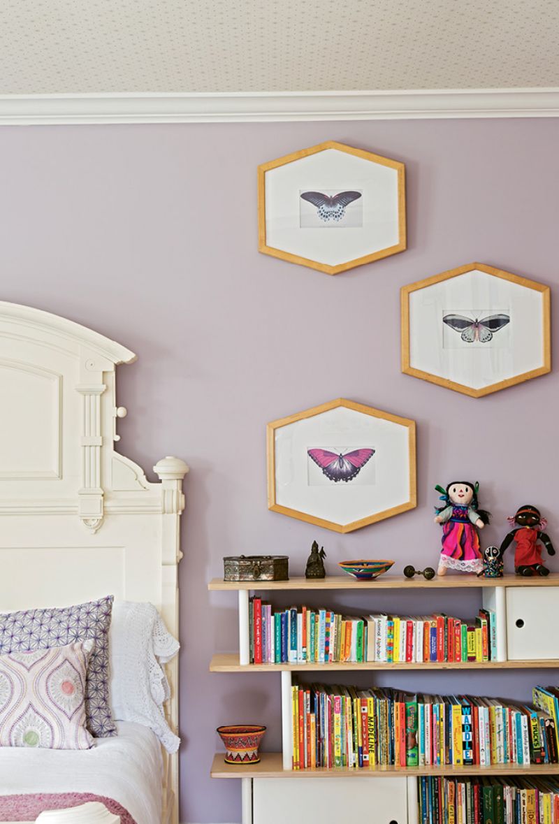 Cloth dolls collected by Melanie’s late mother during her travels in Africa now decorate four-year-old Addie’s bedroom.