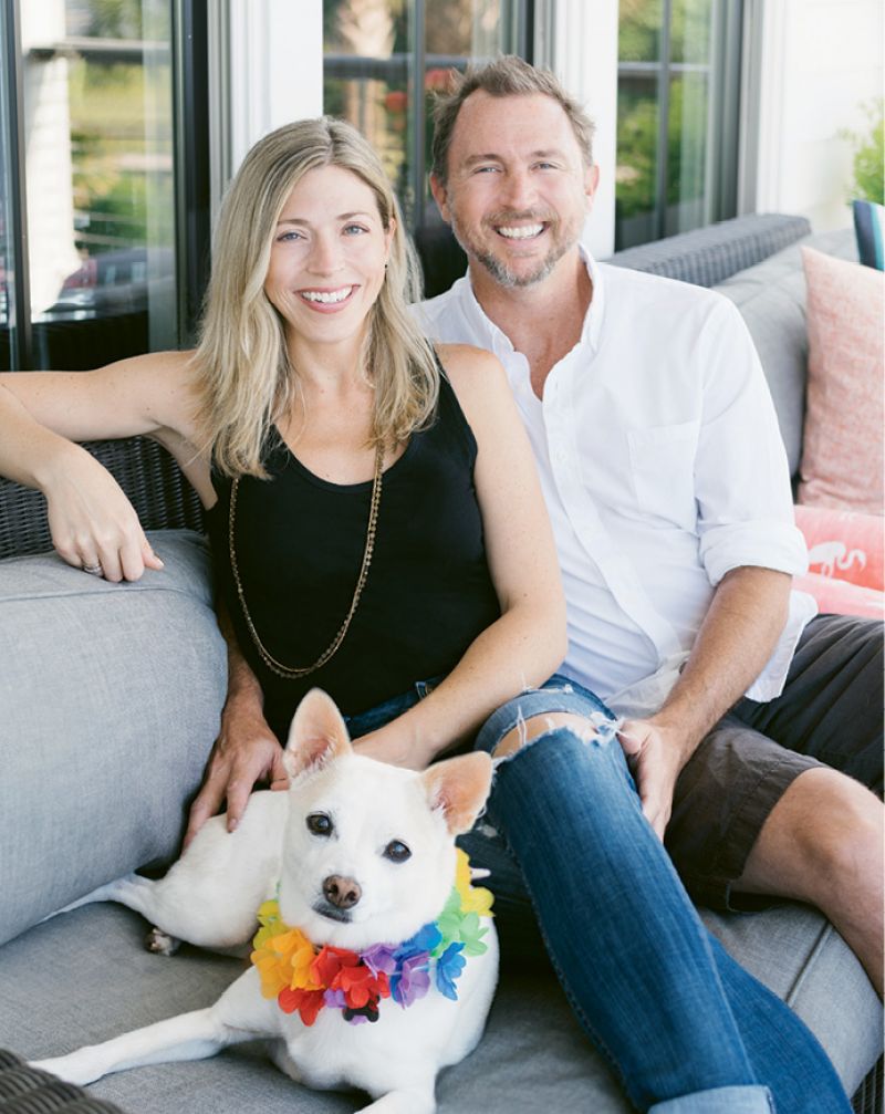 Melissa and Brad with Tippy, their whippet-Chihuahua mix