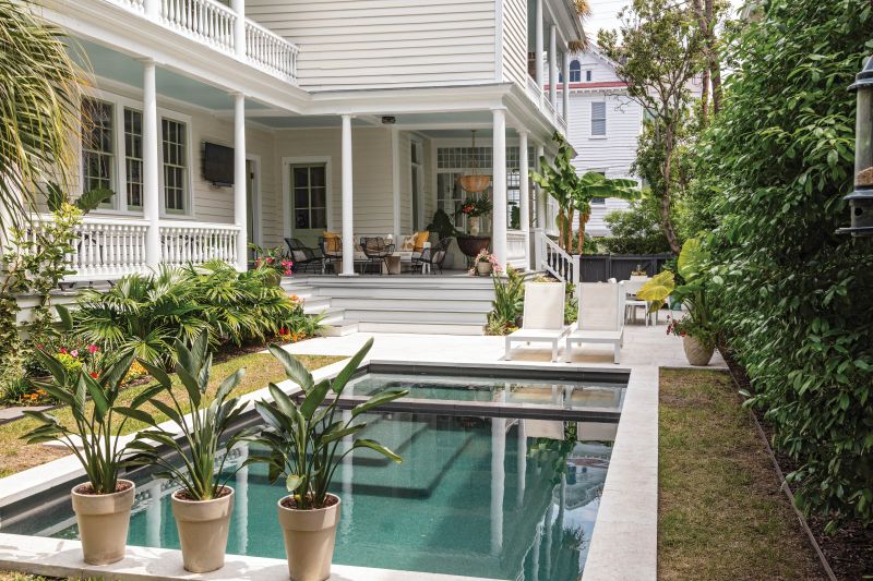 Taylor Fehmel of Remark Landscape Architecture masterminded a new garden, with room for a pool and outdoor dining. “We love that our indoor and outdoor spaces now feel so connected,” says Phoebe.