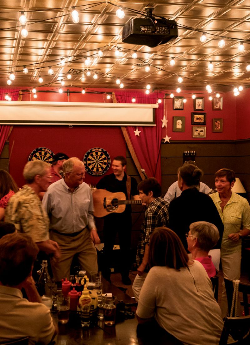 A full house for a bluegrass show at the Ugly Dog Public House.