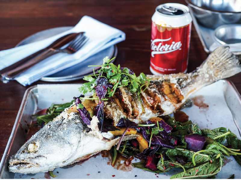 a whole sea trout “caught from the dock,”