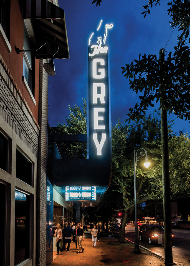 The circa-1938 Art Deco Greyhound bus station was transformed into The Grey.