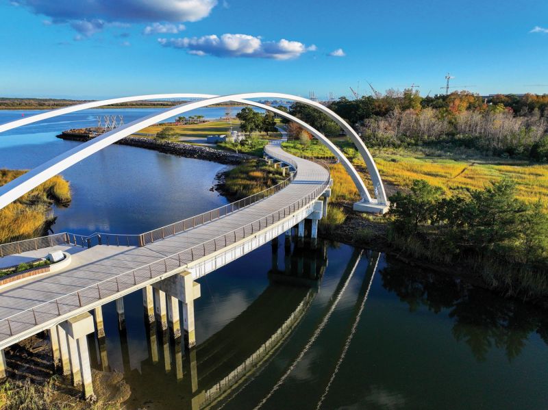 New Riverfront Park pedestrian walkway
