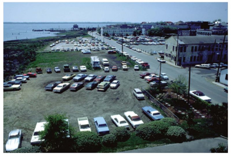 While developers had targeted this land adjacent to the Cooper River (left) for commercial development in the mid-1970s, Mayor Riley recognized its potential as a beautiful park.