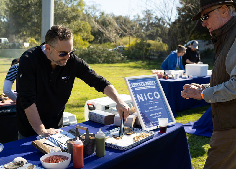 Nico Romo of NICO | Oysters + Seafood served raw and roasted bivalves.