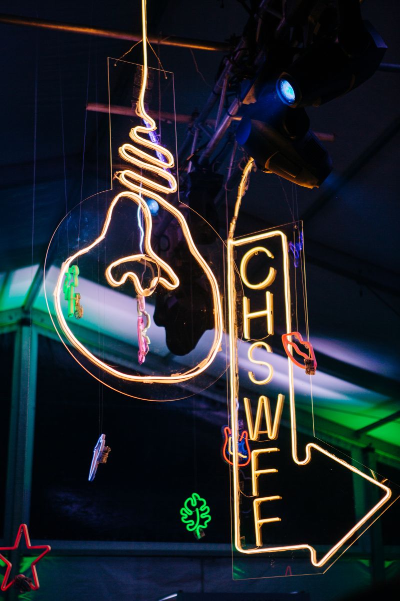 Guests loved taking photos beneath the neon decorations