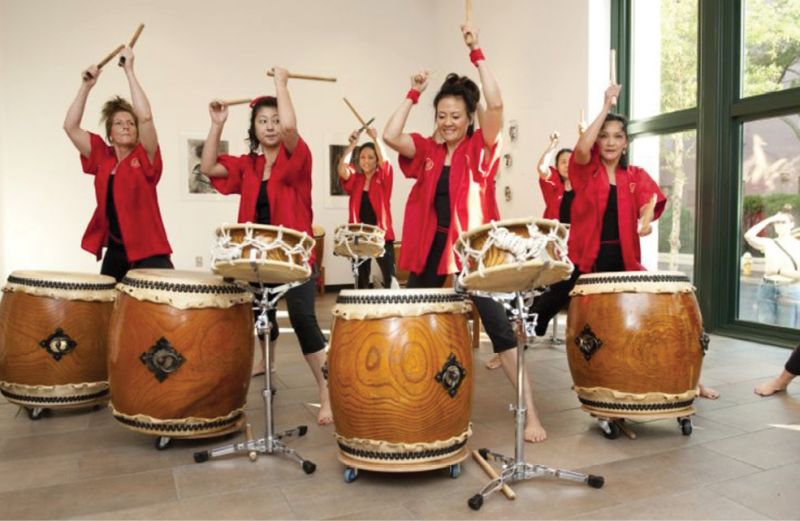 Taiko Charleston drummers perform at one of many unique Halsey openings