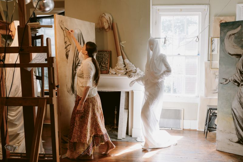 Scaling Up: “My teacher Charles Cecil would say, ‘life-size is more lifelike,’ says Hooper. She’s testing that theory out on five new works for this fall’s Gibbes Museum of Art show.