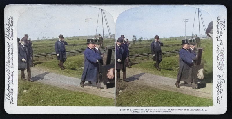 President Theodore Roosevelt toured the area with Charleston Mayor J. Adger Smyth in April 1902.