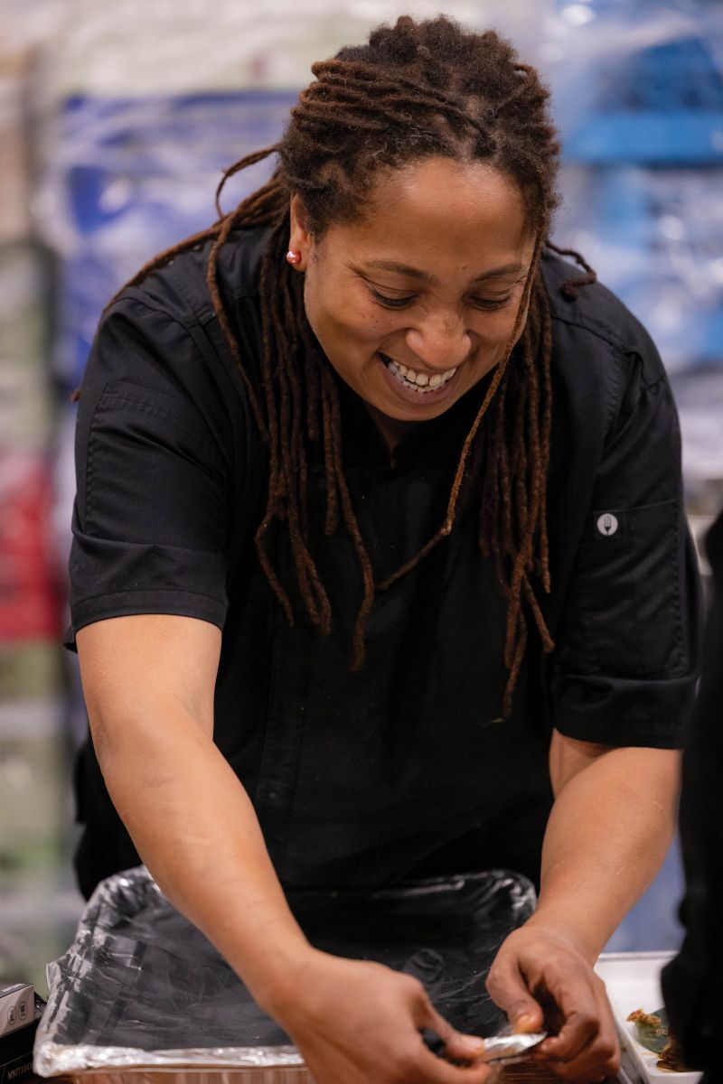 Chef Bintou N’Daw of Bintü Atelier preps the meal.