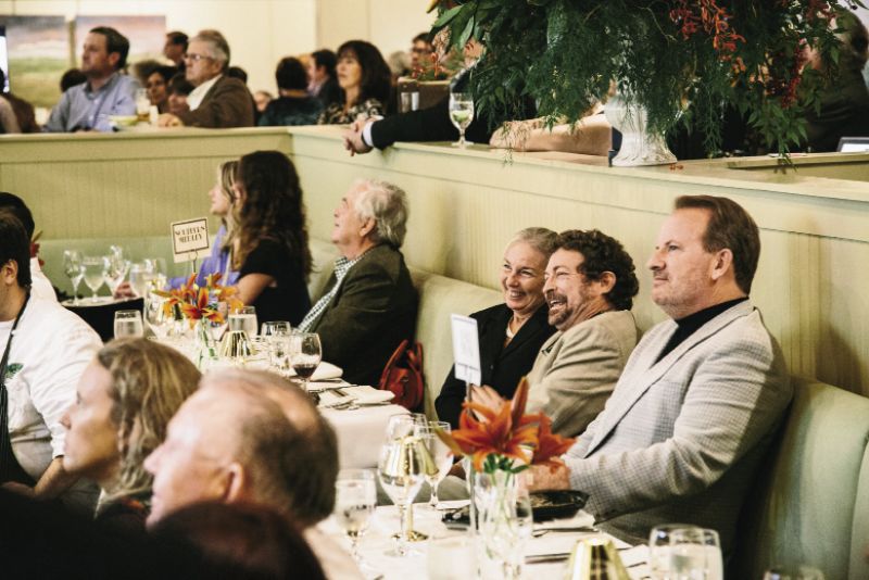 Lee sits with local farmer Celeste Albers and chef Bob Waggoner, both longtime friends and colleagues. “The culinary gravity changed when Bob came to town,” says Lee. “He brought a higher standard of cooking and hospitality... and national attention.”