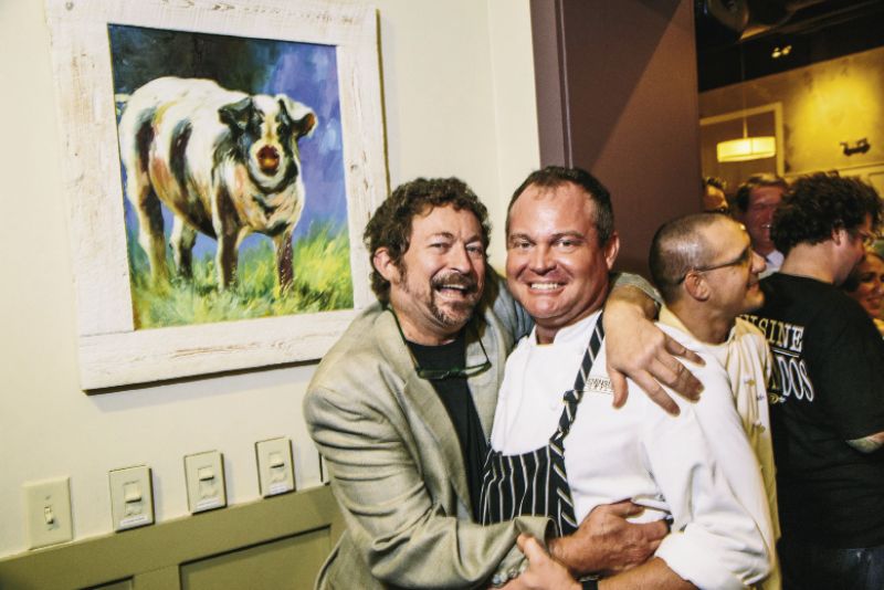 Lee with Graham Dailey (Peninsula Grill), who worked at SNOB for a few years and was, according to Lee, “a badass line cook who had smarts and ambition;”