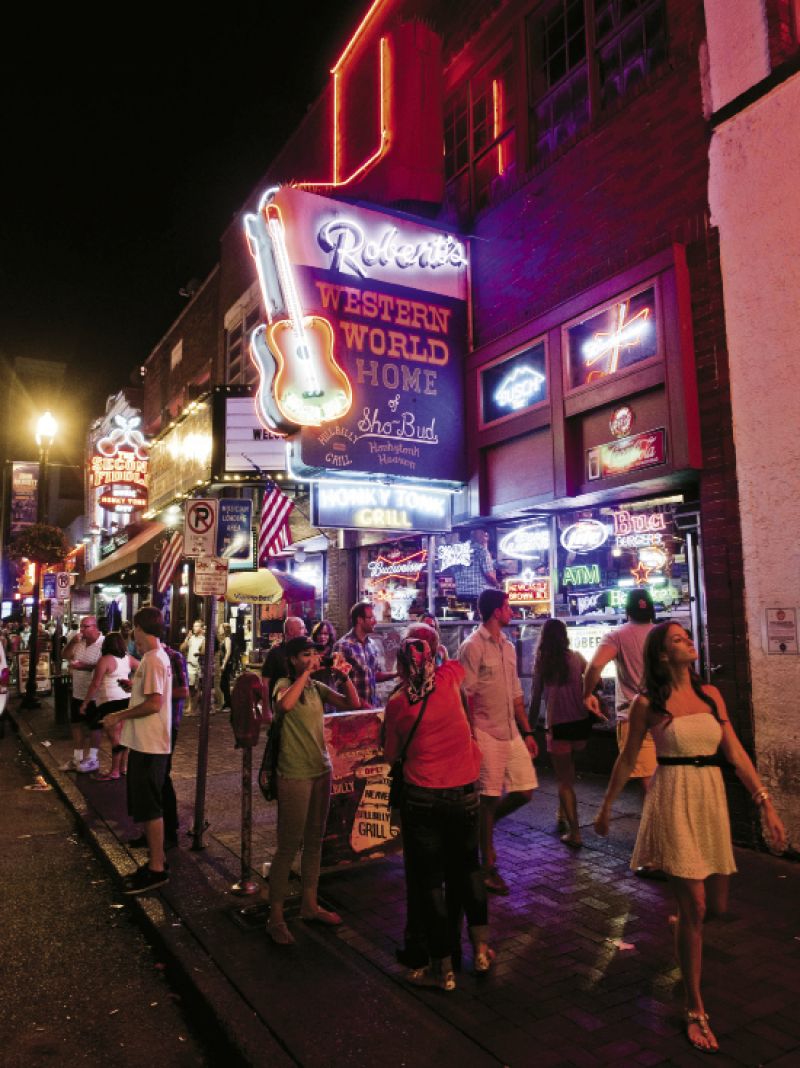 The scene at Robert’s Western World, a classic among Broadway’s famous honky-tonk bars, where musicians play and patrons dance from late morning to late night.